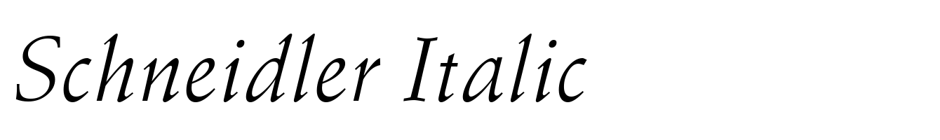 Schneidler Italic